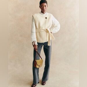 Sezane Sebastine vest, size 40, NWOT, NO BELT